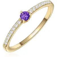 Glanzstücke Bague or / violet foncé / transparent