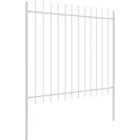 vidaXL Clôture de jardin 4 pièces Blanc 6,8 x 1,5 m Acier thermolaqué