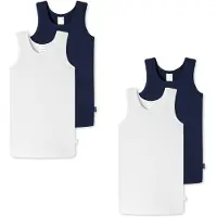 Schiesser Maillot de corps bleu marine / blanc