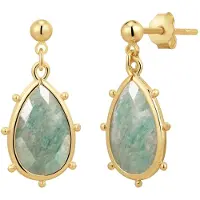 Yokoamii Boucles d'oreilles bleu cyan / or