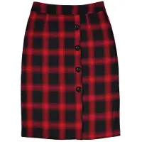 Forplay Jupe mi-longue de - Farina - S - L - pour Femme - rouge/noir - Taille S