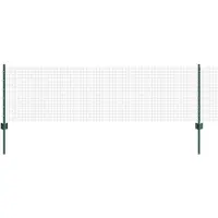vidaXL Clôture en fil barbelé soudé avec poteaux, 25 x 0,6 m, couleur verte