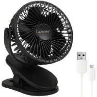 Ruhhy Schwarzer Akku-Ventilator 25567, Ventilateur, Noir