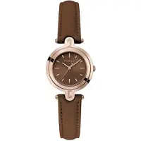 Furla Montre à affichage analogique 'Arch-Bar' chocolat / or rose