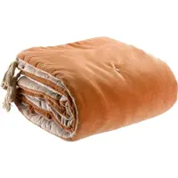 Vivaraise Edredon Pompons Elise Rouille 80 X 180 Cm Vivaraise