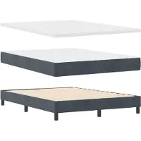 vidaXL Lit boxspring avec tête de lit gris foncé 140 x 200 cm velours
