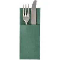 Papstar 50 Servietten "ROYAL Collection" 40 cm x 30 cm dunkelgrün mit Besteckfalz (50 pcs, 30 x 40 cm)