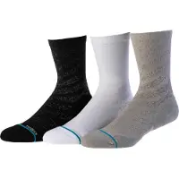 Stance - Pack de 3 paires de chaussettes de trail/running - Run Light Crew 3 Pack Multi en Coton - Taille 38-42 - Gris