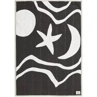 Ferm Living Kove Applique Couverture Matelassée Charcoal|Elm Green