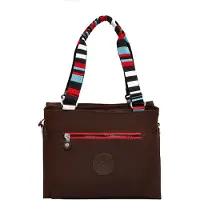 Mindesa Sac bandoulière bleu clair / brun foncé / rouge / blanc