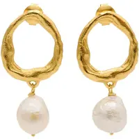 Haze&Glory Boucles d'oreilles 'La Pearl' or / blanc perle