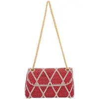 Faina Sac à bandoulière rouge / argent