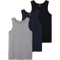 TWO SOON Maillot de corps bleu marine / gris chiné / noir