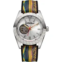 Carlo colucci Montre à affichage analogique 'Drigo' azur / jaune / rose / noir / argent