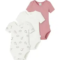 Schiesser Barboteuse / body 'Natural Love' marron / rose / blanc