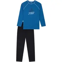 Schiesser Pyjama bleu / noir / blanc