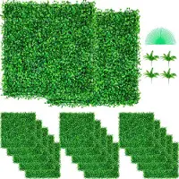 Vevor Panneaux de Buis Artificiels 10X10pouce Haie Artificielle Réaliste 48pcs Protection UV Panneaux Muraux de Haie de Buis Construction Solide Frais Faux Feuillage Toile de Fond Décoration Murale