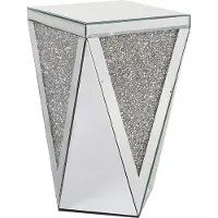 Beliani Table d'appoint argentée avec miroir, table de chevet au design glamour, salon, chambre à coucher