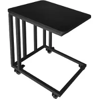 Vdd - table d'appoint - mobile - sur roulettes - noir - bois