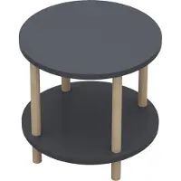 En.casa Table d'appoint 'Ves' avec plateau inférieur 49 x Ø42 cm Gris