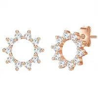 Glanzstücke Boucles d'oreilles or rose / blanc