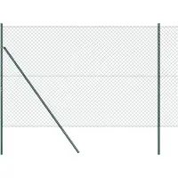 vidaXL Clôture en treillis métallique à fixer au sol, 10 x 1,6 m, couleur verte