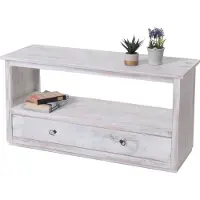 Mendler Table basse de salon, meuble bas, commode, 1 tiroir, shabby chic, vintage, blanc