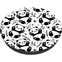 PopSockets PopGrip Basic Panda Boom, Support pour smartphone, Noir