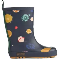 Liewood Bottes en caoutchouc bleu foncé / jaune / vert / blanc