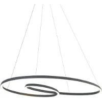 QAZQA Suspension scandinave noire 110cm LED incluse à intensité variable en 3 étapes - Circuit