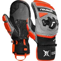 Reusch Gants de sport 'Worldcup Warrior GS' gris / rouge orangé / blanc