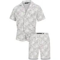 INDICODE JEANS Tenue d'intérieur 'Sofus' gris clair / blanc