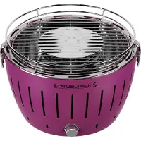 LotusGrill - NOUVEAU MODÈLE 2019 - Mini Barbecue LILAS Ø 25,8 cm avec piles et câble d'alimentation USB
