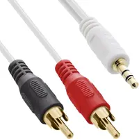 InLine 89929W Câble RCA vers fiche Jack 3,5 mm Blanc/doré 10 m