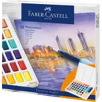 Faber-Castell Creative Studio Boîte de 48 aquarelles en godet