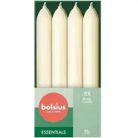 Bolsius Bougies à bouts lisses Ivoire 17cm - Lot de 8 (8 pcs)