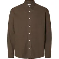 Selected Noah Regular Fit Long Sleeve Shirt Marron L Homme