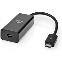 Nedis USB-C Adapter - USB 3.2 Gen 1 - USB-C mâle - Mini DisplayPort femelle - 8K@60Hz - 0.20 m - rond - nickelé - PVC - noir - sac plastique