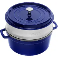Staub Cocotte ronde bleu foncé 26cm 40510-604-0
