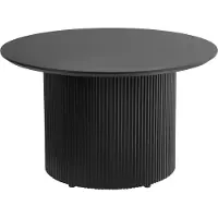 Beliani Table basse noire Plateau en MDF Piètement métallique ø 70 cm Design moderne Salon