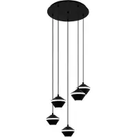 Eglo Suspension Perpigo, lampe à suspendre, lampe à suspendre en acier noir, lampe de table à manger, lampe de salon suspendue avec douille GU10, Ø 55,5 cm
