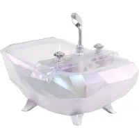 MGA Entertainment Glitter Babyz Baignoire bouillonnante changement de couleur - Pommeau de douche fonctionnel et fait des bulles - Cadeau facil