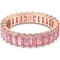 Swarovski Matrix Ring Baguette Schliff Rosa Roségold