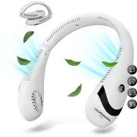 Vulpes goods Tech - Ventilateur de cou - Ventilateur de visage portable - Ventilateur USB - Mini ventilateur - Rechargeable - 3 positions - Version PRO