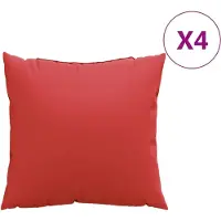 vidaXL Coussins de canapé lot de 4 rouge 50x50 cm tissu
