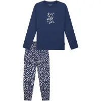 Schiesser Pyjama 'Nightwear' bleu / blanc