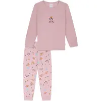 Schiesser Pyjama 'Horse World' bleu / rose ancienne