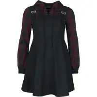 Rock Rebel by EMP Robe courte de - S - XXL - pour Femme - noir/rouge - Taille S