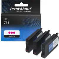 PrintAbout Cartouche compatible pour HP 711 (CZ135A) - 3x Magenta - Multipack