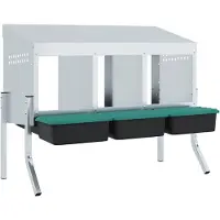 vidaXL Nichoir pour poules 3 compartiments avec pattes Acier galvanisé
